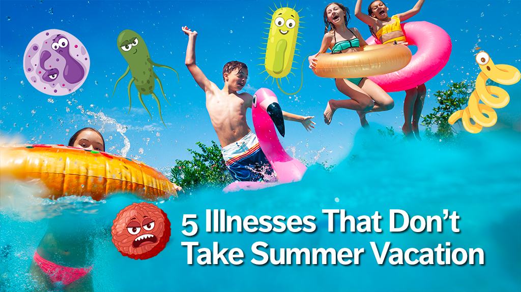 Summer illnesses germs in pool
